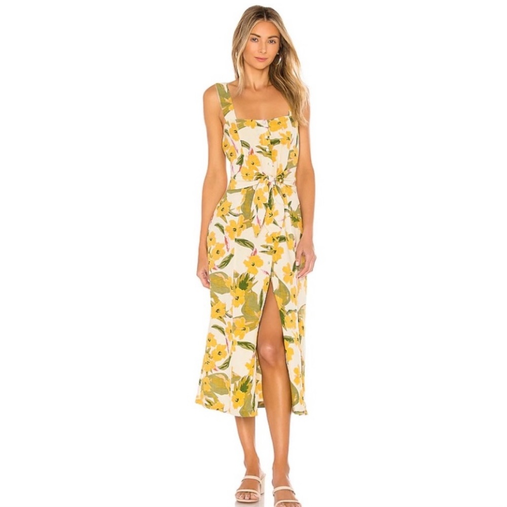 NEW L*SPACE Mykonos multi-color midi dress in Ibiza floral Medium